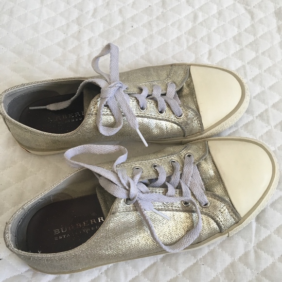 Burberry Gold Metallic Sneakers - Picture 1 of 8